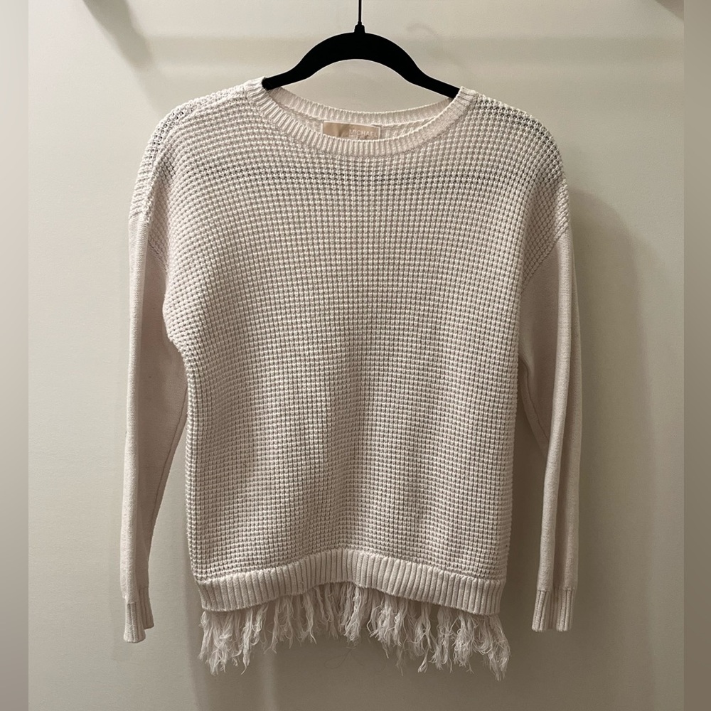 Michael Kors Off-White Fringe Sweater